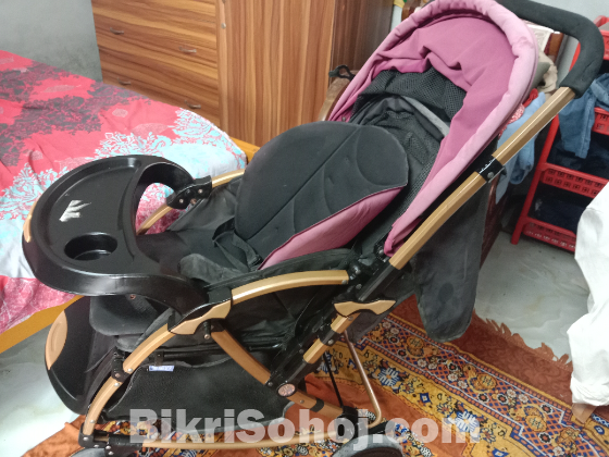 Baby Stroller,  Rocking Mood and Adjustable Handle Bar.